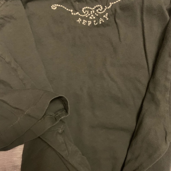 Replay men’s T-shirt olive size medium - Picture 2 of 2